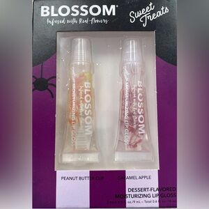 BLOSSOM SWEET TREATS ROLL-ON LIP GLOSS SET Peanut Butter and Caramel Apple, NEW
